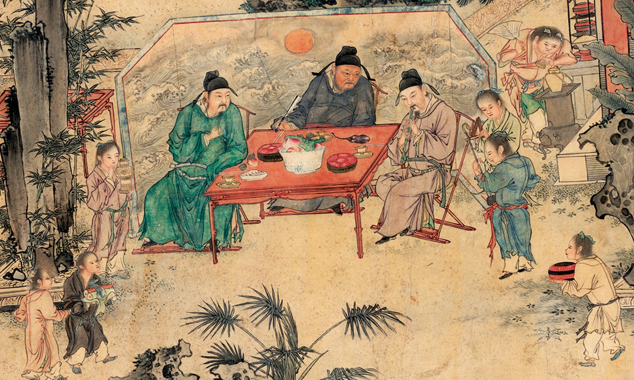 «Осенний банкет в Оленьем зале». Горизонтальный свиток. Эпоха Мин (1368–1644). Фото: Национальный музей Китая