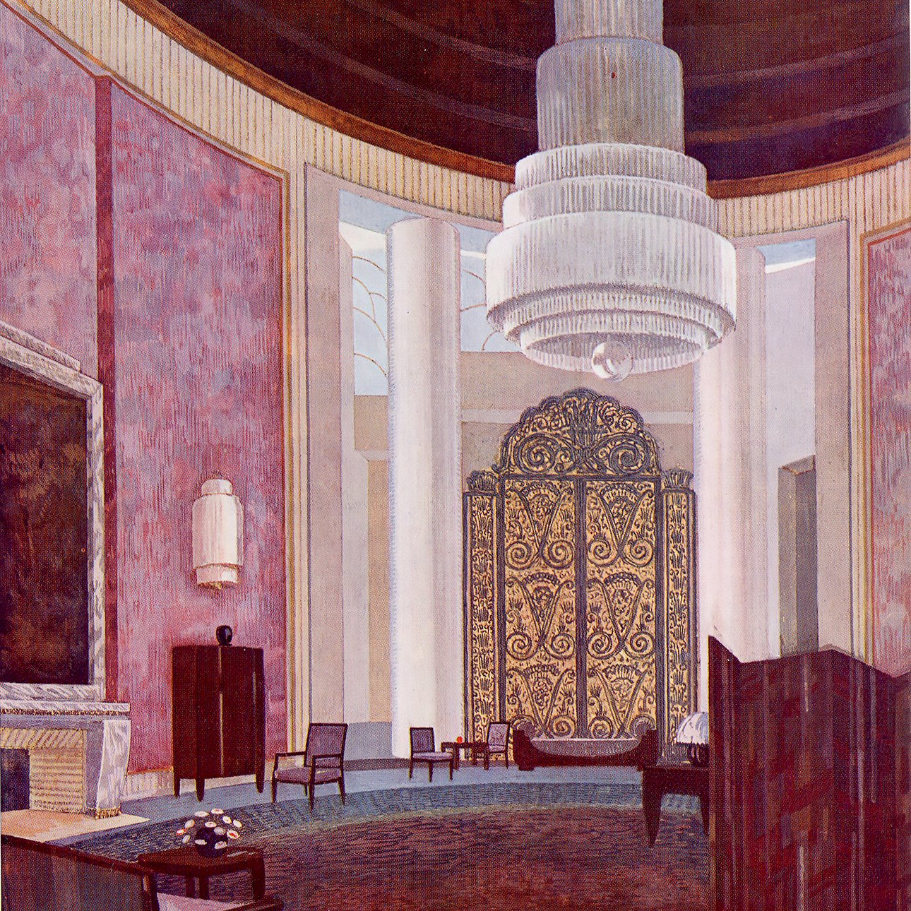 Леон Дешер. Интерьер павильона «Дом коллекционера». 1926.  Фото: Les Arts Décoratifs / éditions Albert Lévy