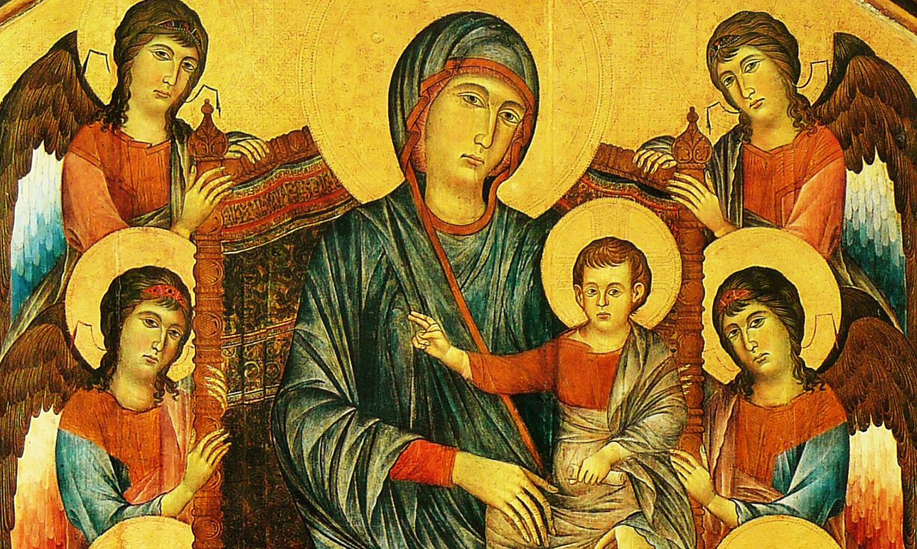 Джованни Чимабуэ. «Маэста» («Мадонна с Младенцем на троне». Около 1280.  Фото: Musée du Louvre