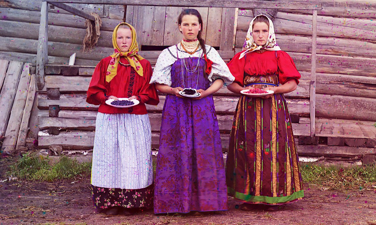 Сергей Прокудин-Горский. Крестьянские девушки. Фото: Legacy of S. M. Prokudin-Gorsky