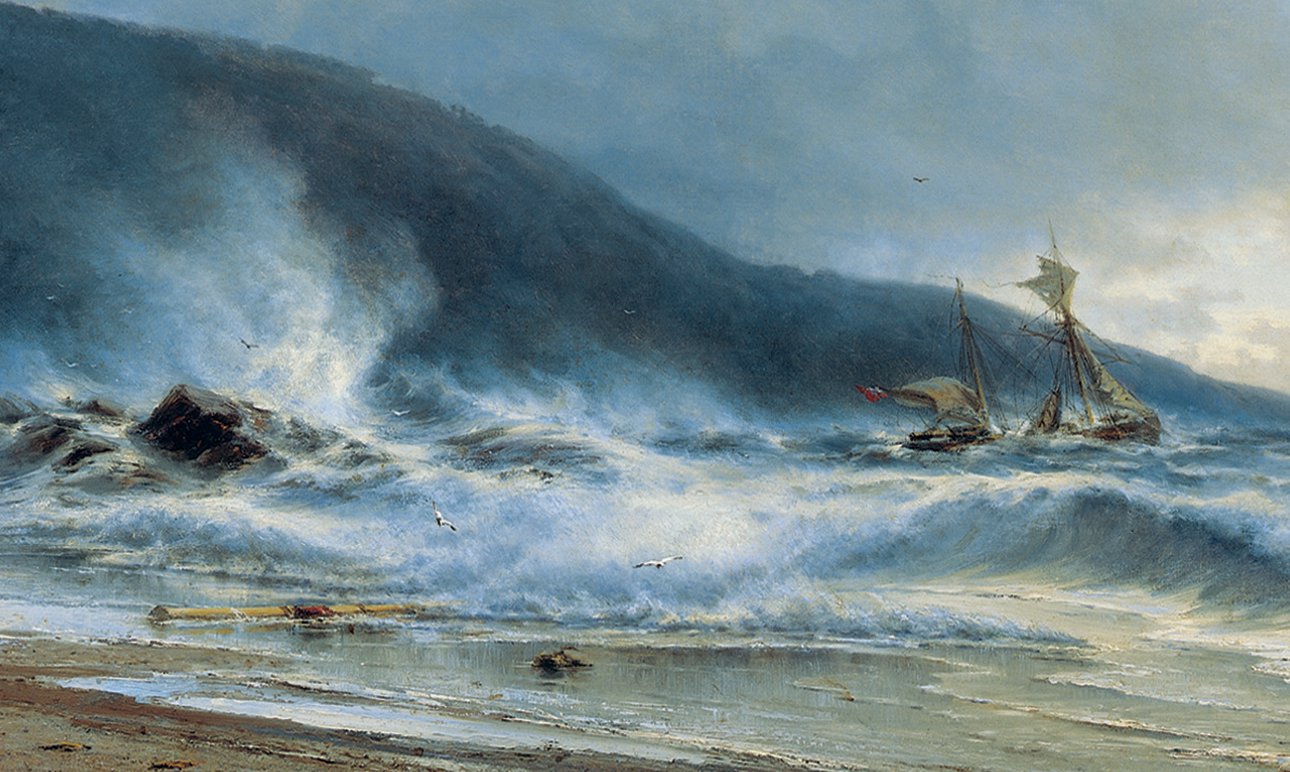Алексей Боголюбов. «Прибой у мыса Св. Мартина». 1854. Фото: Серпуховский историко-художественный музей