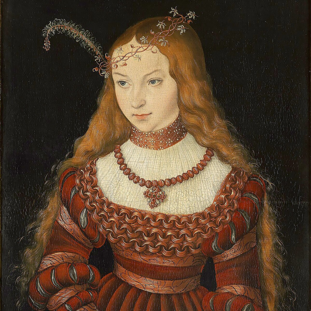 Картина Лукаса Кранаха Старшего «Сибилла Клевская» (фрагмент, 1524) была оценена в сумму от 4,2 до 4,7 миллиона фунтов стерлингов. Фото: Klassik Stiftung Weimar