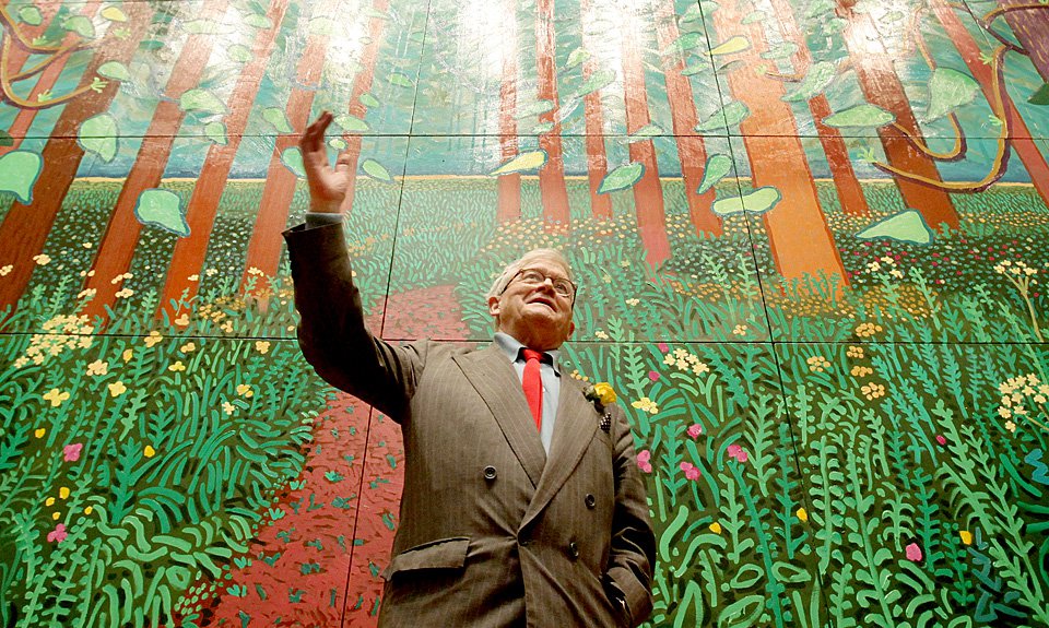 Дэвид Хокни на открытии выставки David Hockney RA: A Bigger Picture в Королевской академии художеств в Лондоне. 2012. Фото: Yui Mok/ТАСС