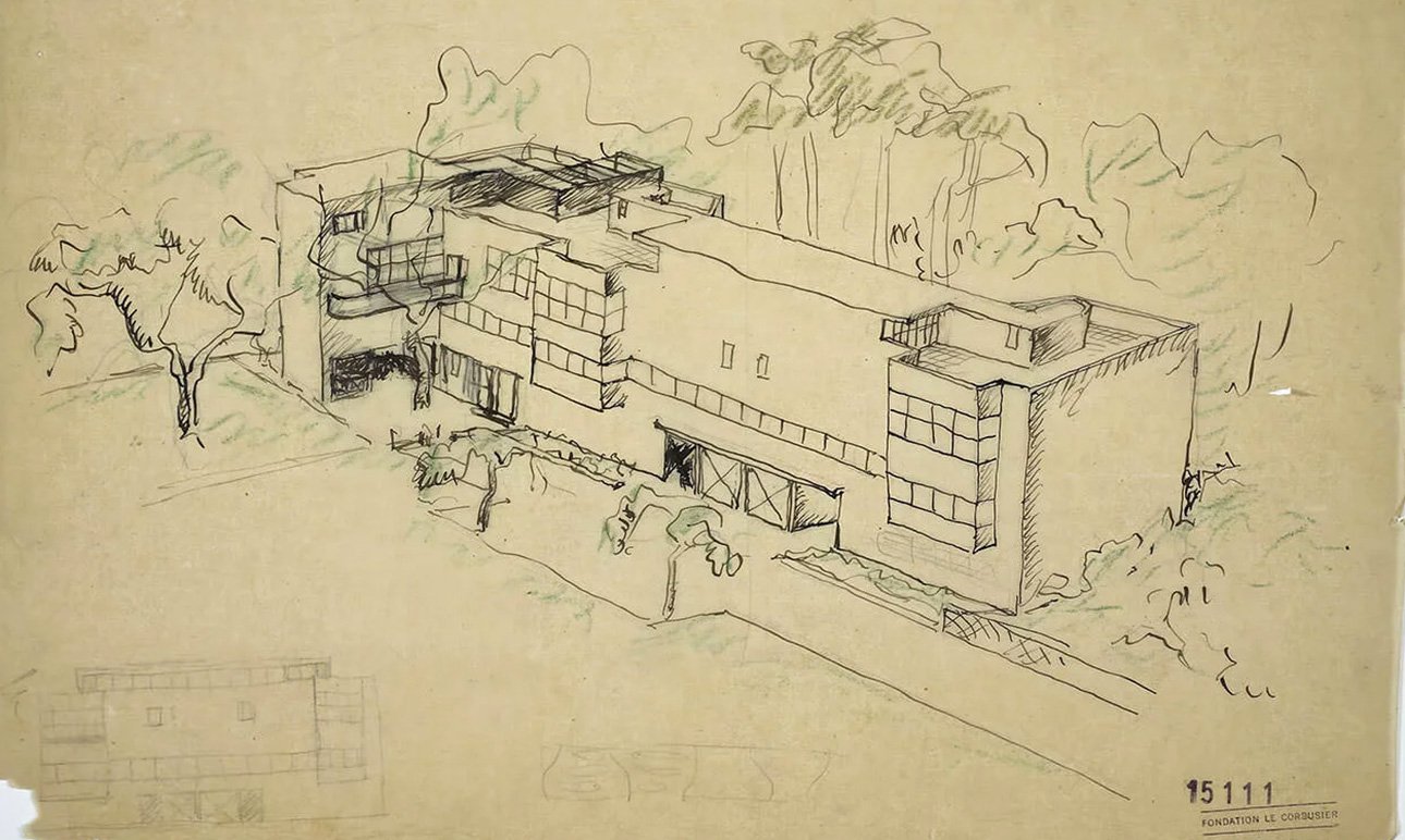 Проект здания виллы мецената Ла Роша.  Фото: Fondation Le Corbusier