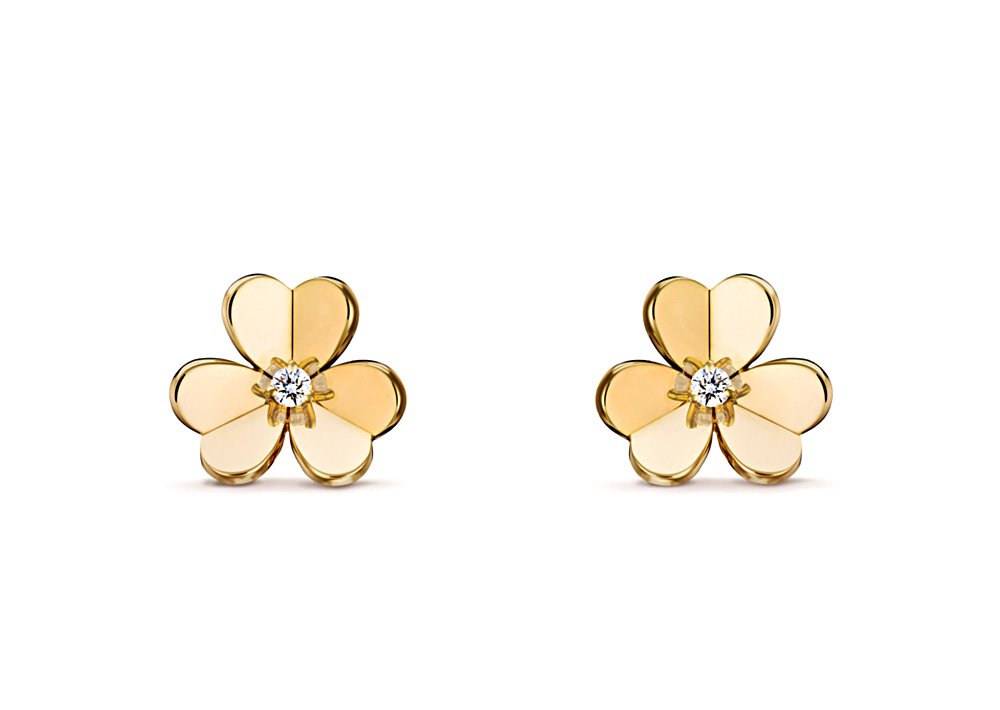 Серьги-пуссеты из обновленной коллекции украшений Frivole от Van Cleef & Arpels
