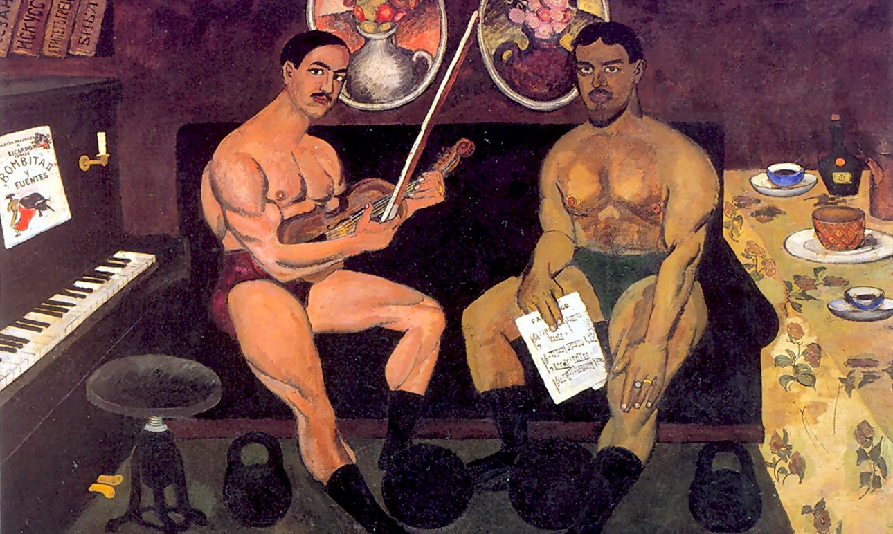 Илья Машков. «Автопортрет и портрет Петра Кончаловского». 1910.  Фото: Государственный Русский музей