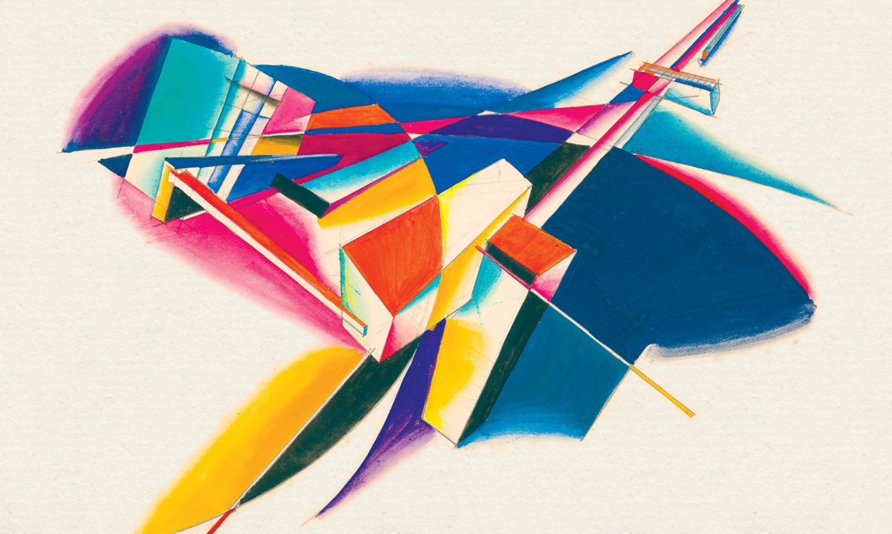 Яков Чернихов.  Композиция из «цикла Аристография». 1918 - 1924. Фото: Архитектурный благотворительный фонд имени Якова Чернихова