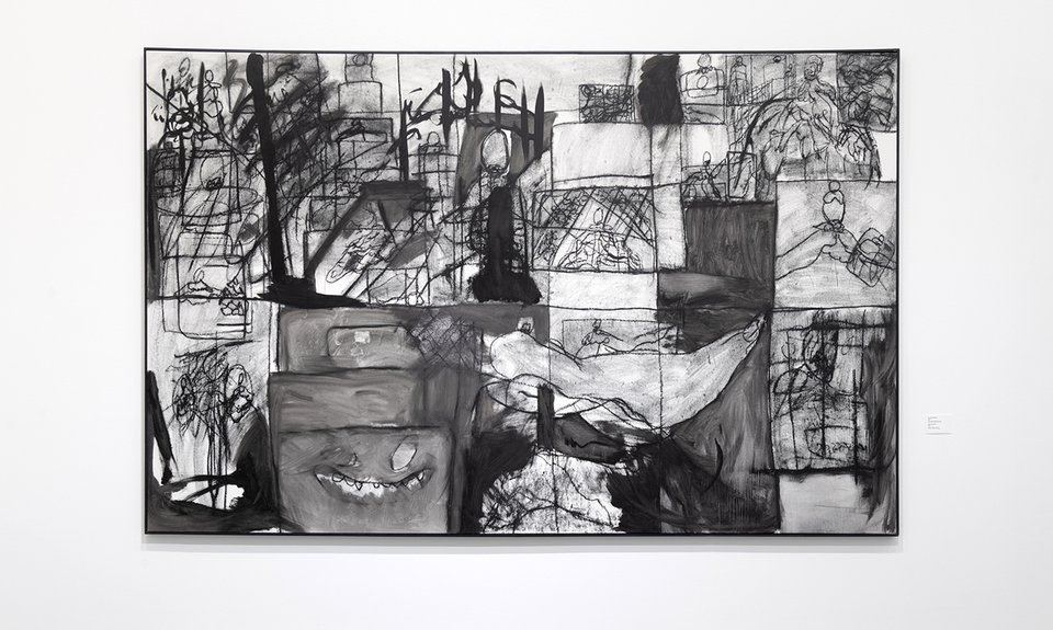 Евгений Музалевский. «Дураки». 2022. Персональная выставка «Монохром, с мамой за спиной» в МАММ (2024).  Фото: Аlina Pinsky Gallery