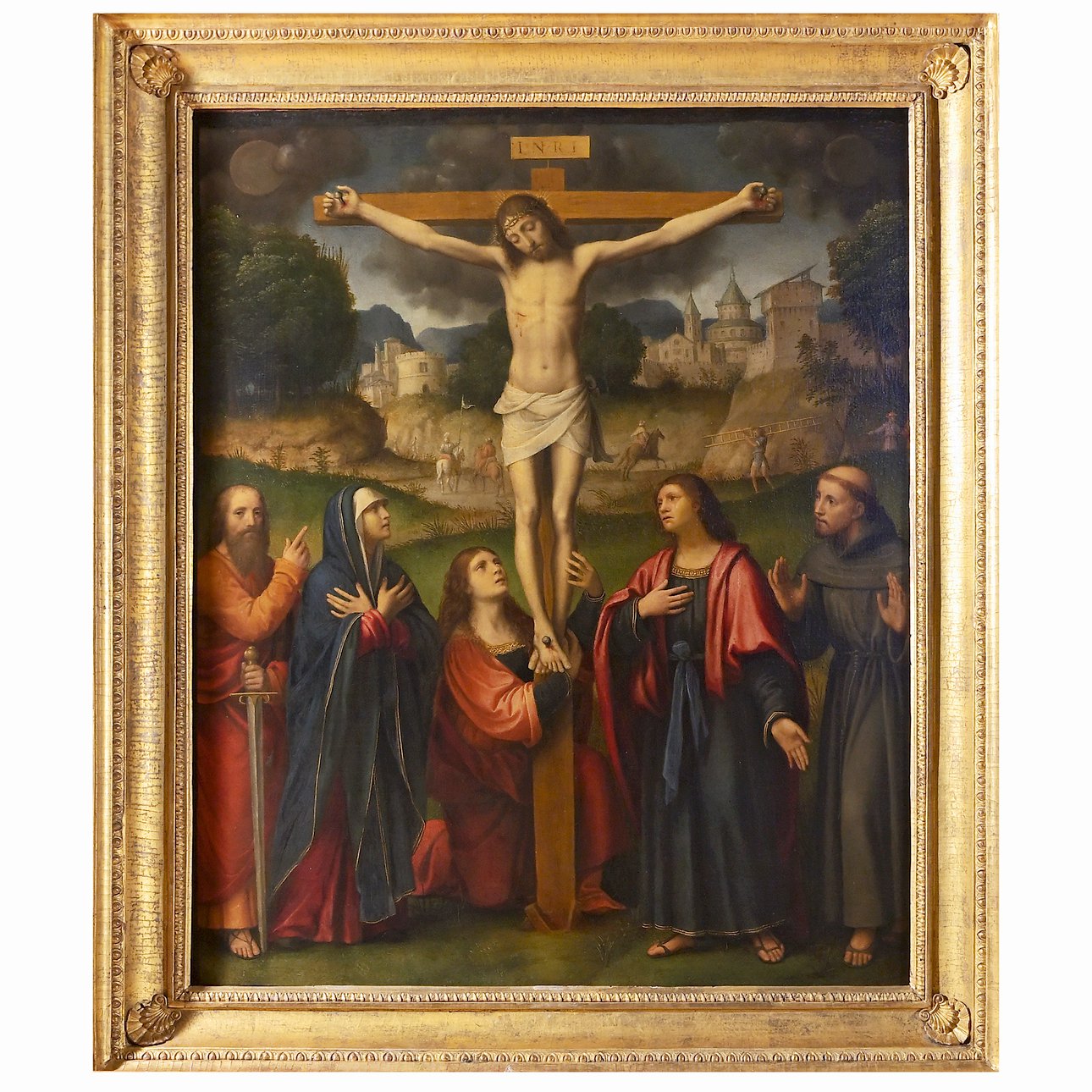 Бернардино Луини. «Распятие с Мадонной, святыми Павлом, Марией Магдалиной, Иоанном и Франциском».  Фото: Станислав Марченко/Государственный Эрмитаж