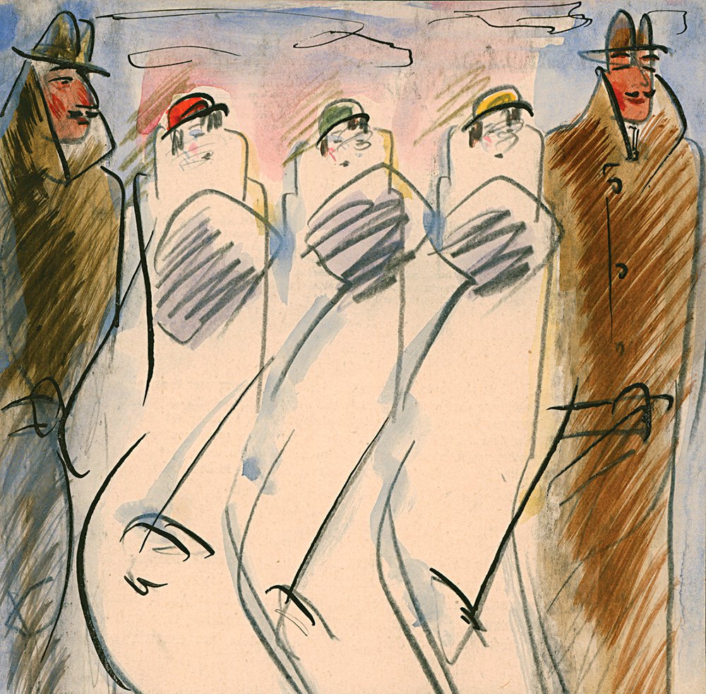 Юрий Юркун. «Дамы в шляпах в окружении мужчин». 1930-е. Фото: Музей Анны Ахматовой в Фонтанном доме