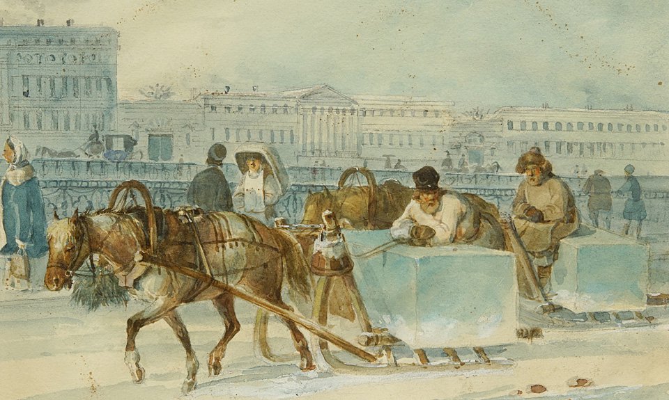 Карл Кольман. «Ледовозы». 1840-е. Фото: Личный архив коллекционеров