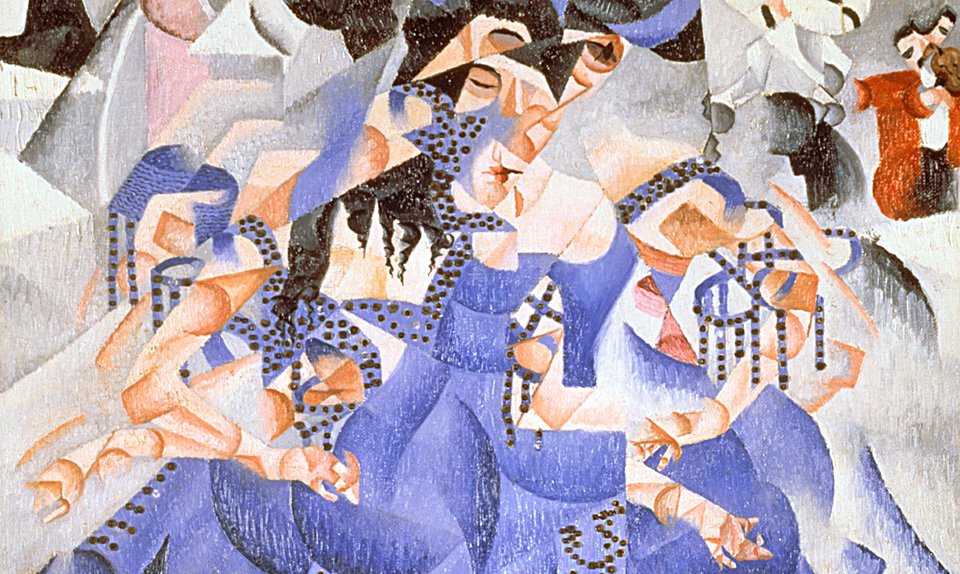 Джино Северини. «Голубая танцовщица». Фрагмент. 1912. Коллекция Джанни Маттиоли, Милан. Фото: Государственный Русский музей