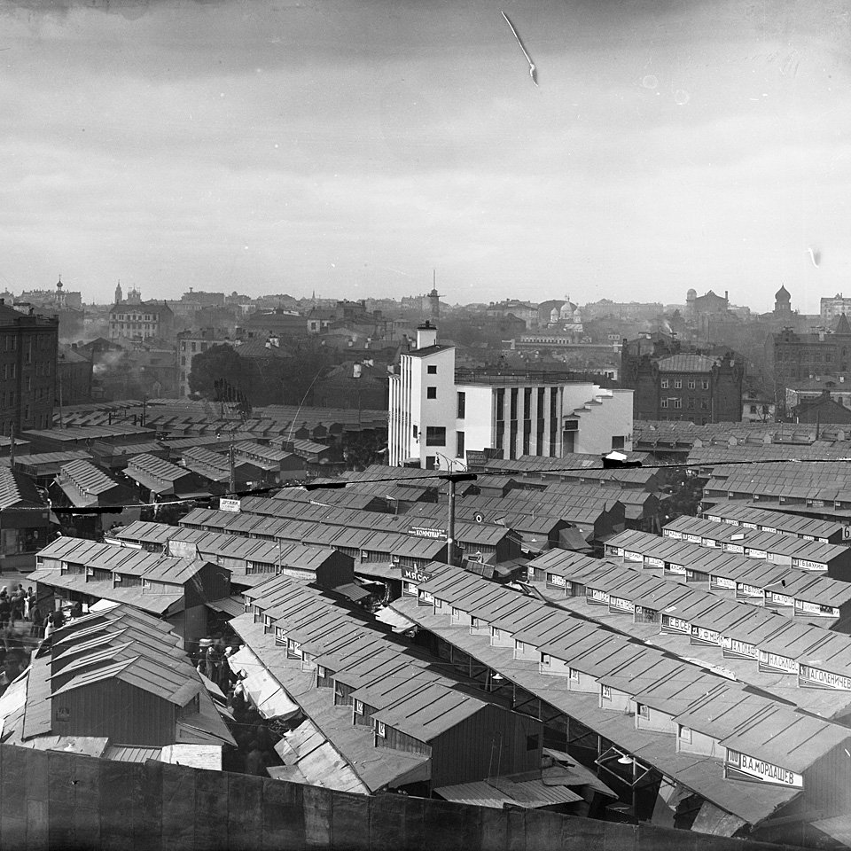 Ново-Сухаревский рынок. Вид с северо-востока. 1920-е. Из архива Дома Мельникова.  Фото: МИРА центр