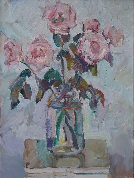 Розы на белом. 2011. Холст, масло