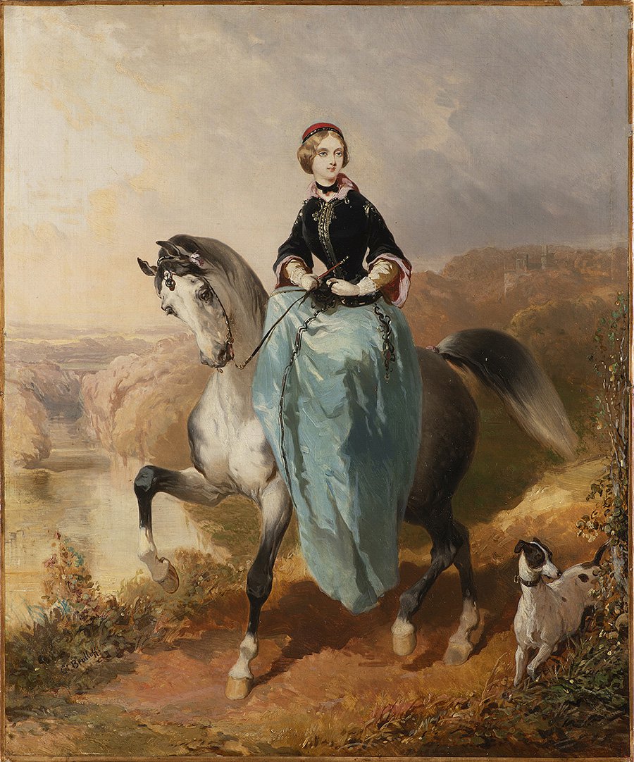 Карл Брюллов. «Всадница с собакой». Около 1850. Открытка-репродукция. 1924. Фото: Arthouse Hejtmánek