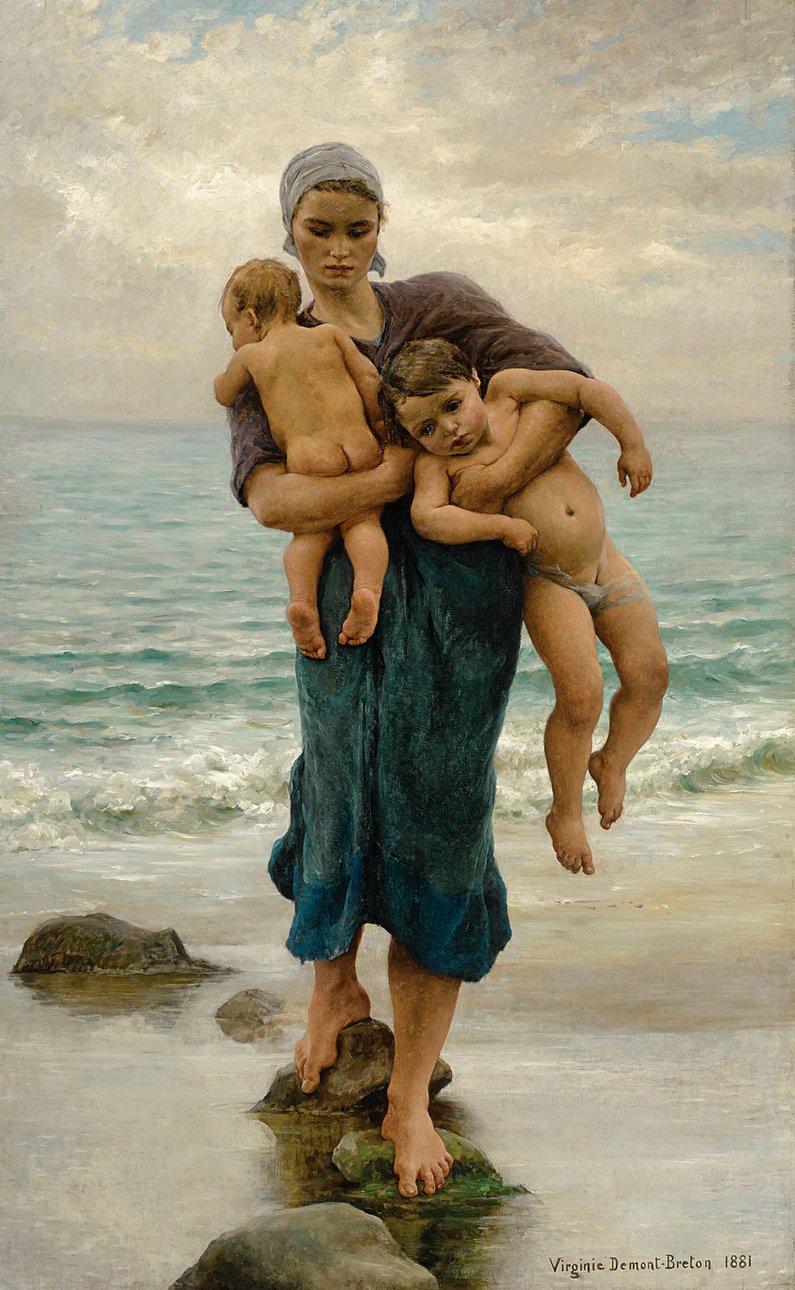 Виржини Демон-Бретон. «Жена рыбака, только что искупавшая своих детей». 1881. Продано за $543 тыс. Фото: Sotheby’