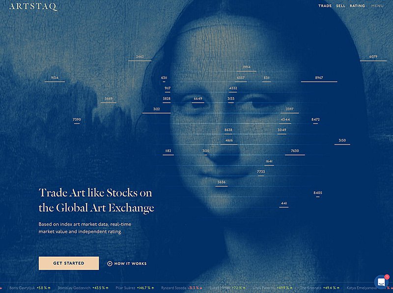 Скриншот главной страницы онлайн-платформы ARTSTAQ