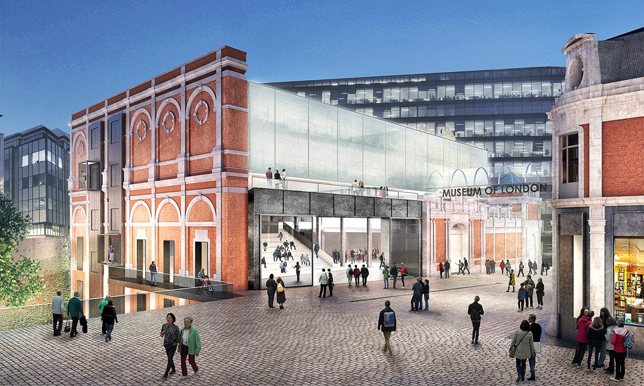 Южная часть комплекса Смитфилд - Лондонский музей. Проект.  Фото: Malcolm Reading Consultants