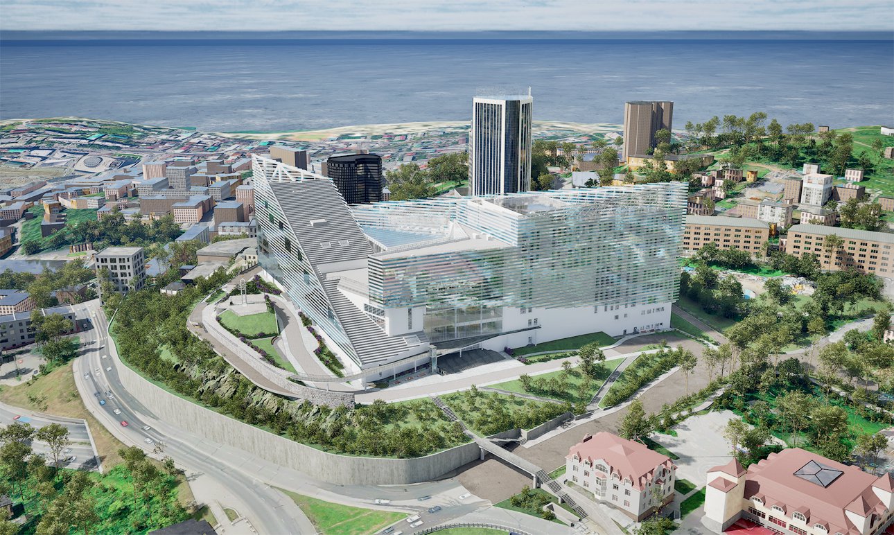 Рендер музейного и театрально-образовательного комплекса во Владивостоке.  Фото: Стройтрансгаз