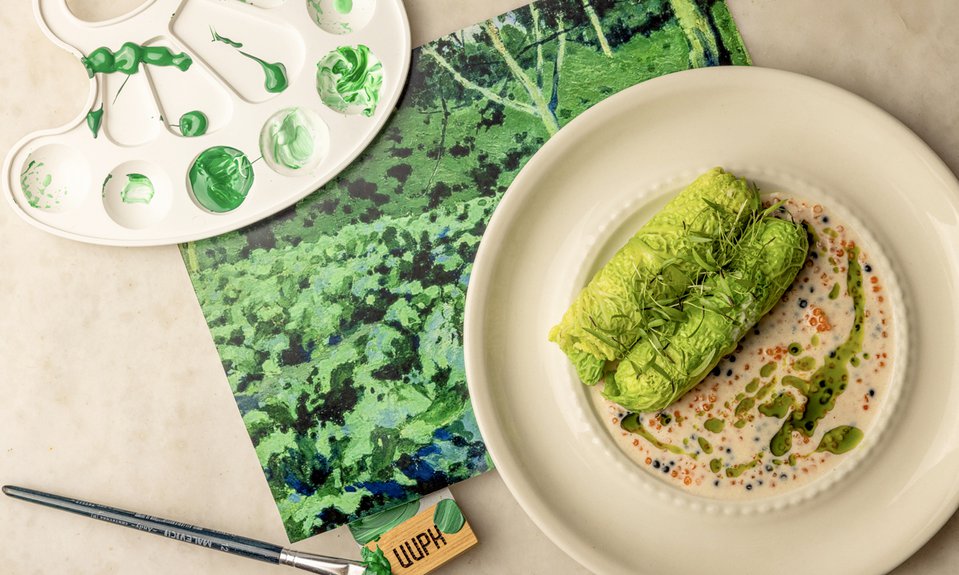 Голубцы с судаком / сливочный соус с икрой форели и палтуса.  Фото: Музей Москвы/Бистро «Цирк»