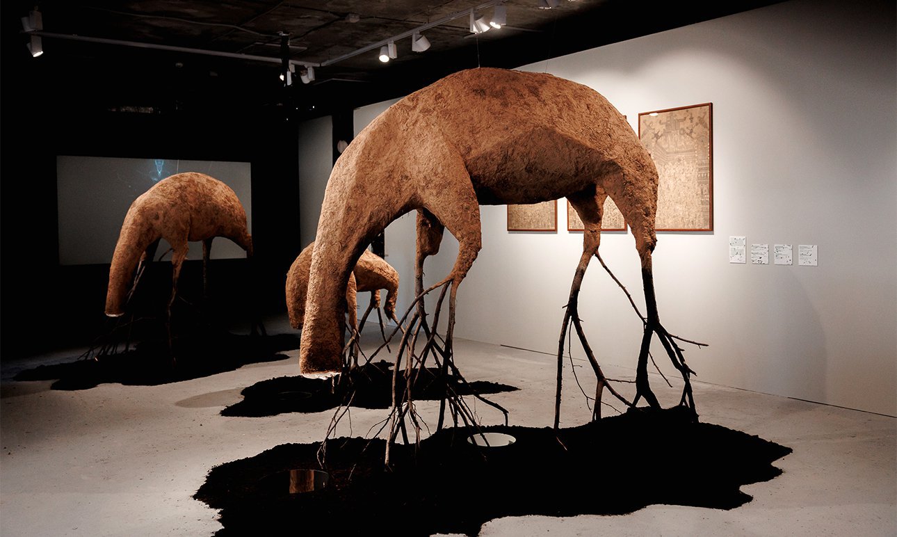 Открытие главного проекта «Кожа земли» в гостинице Ермолаевых в рамках Биеннале экологического искусства в Нижнем Новгороде. Фото: Екатерина Белозерова