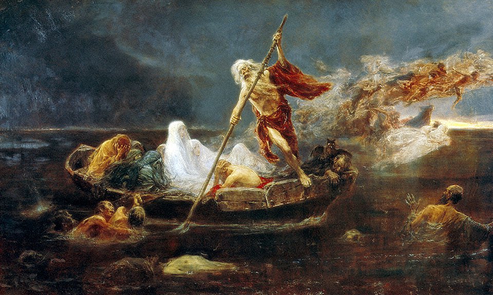 Хосе Бенлиуре-и-Хиль. «Лодка Харона». 1896. Фрагмент. Фото: Museo de Bellas Artes de Valencia