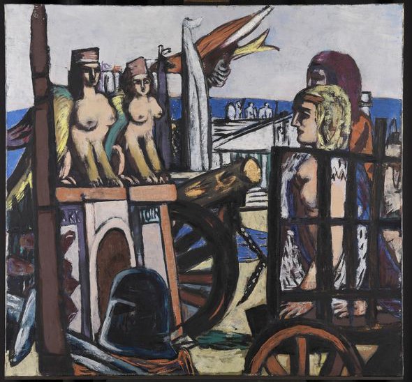 Max Beckmann, Removal of the Sphinxes, 1945, Staatliche Kunsthalle, Karlsruhe. © SABAM