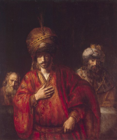 Рембрандт Харменс ван Рейн. Аман узнает свою судьбу. Около 1665