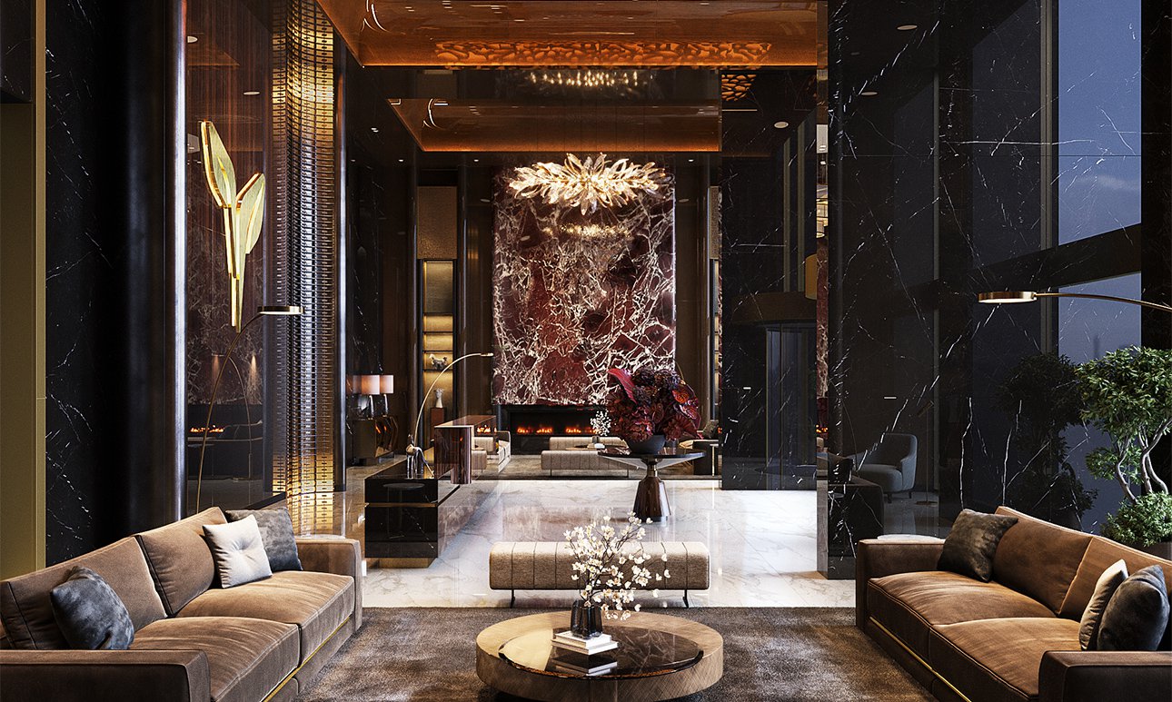 Концепция лобби башни PETROVSKY PARK TOWER.   Фото: Optima Development