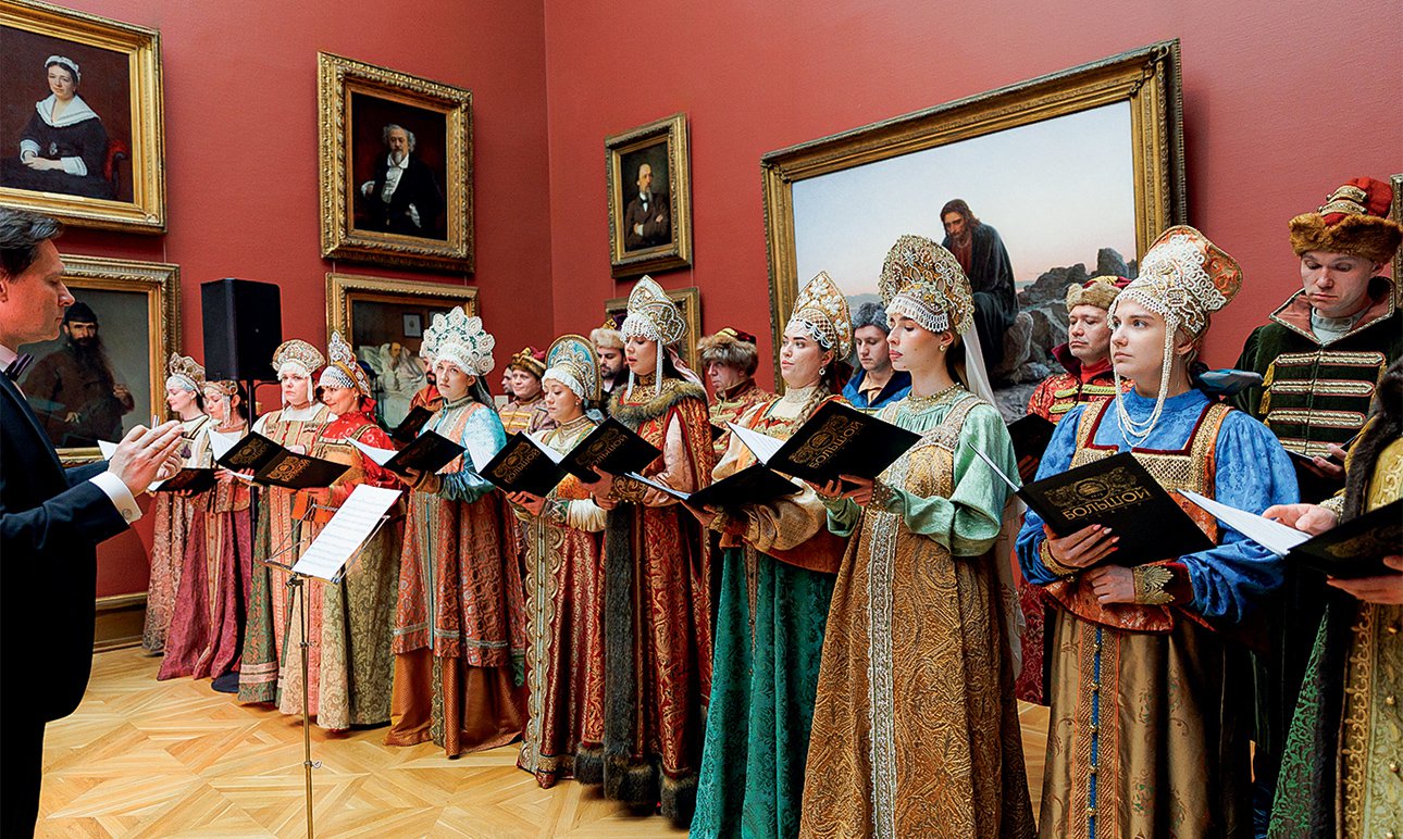 Выступление артистов хора Большого театра в Третьяковской галерее.  Фото: GetJet