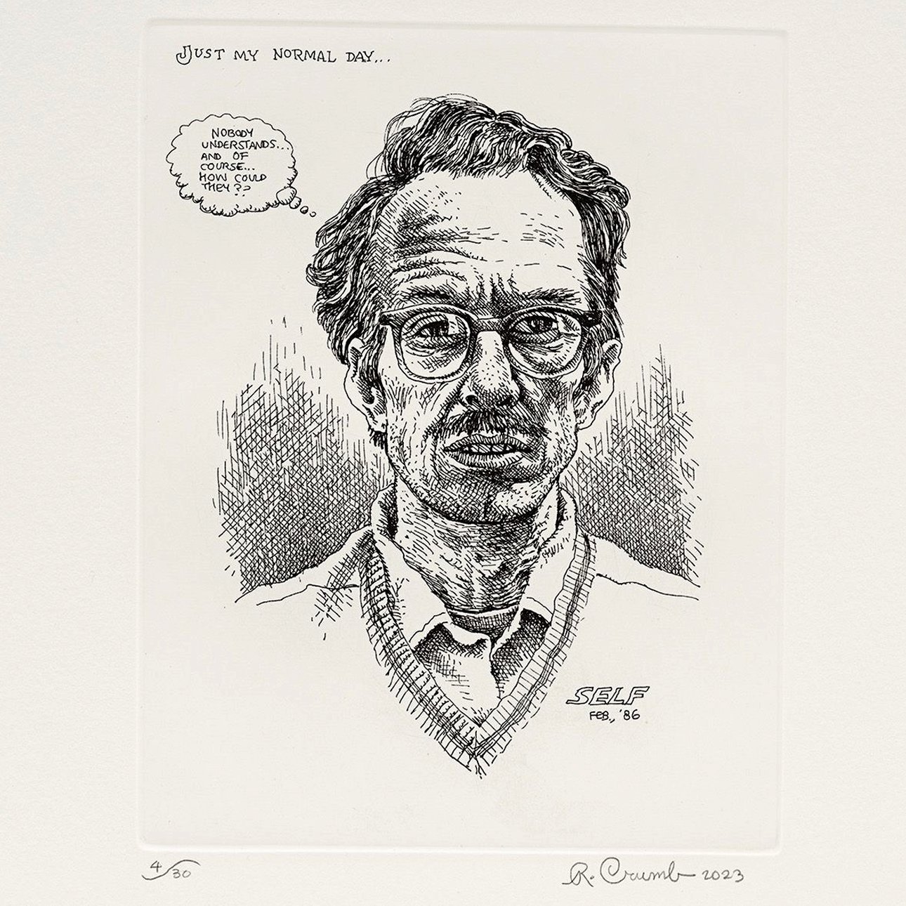 Роберт Крамб. «Автопортрет (Просто мой обычный день )». 2023.  Фото: David Zwirner Los Angeles