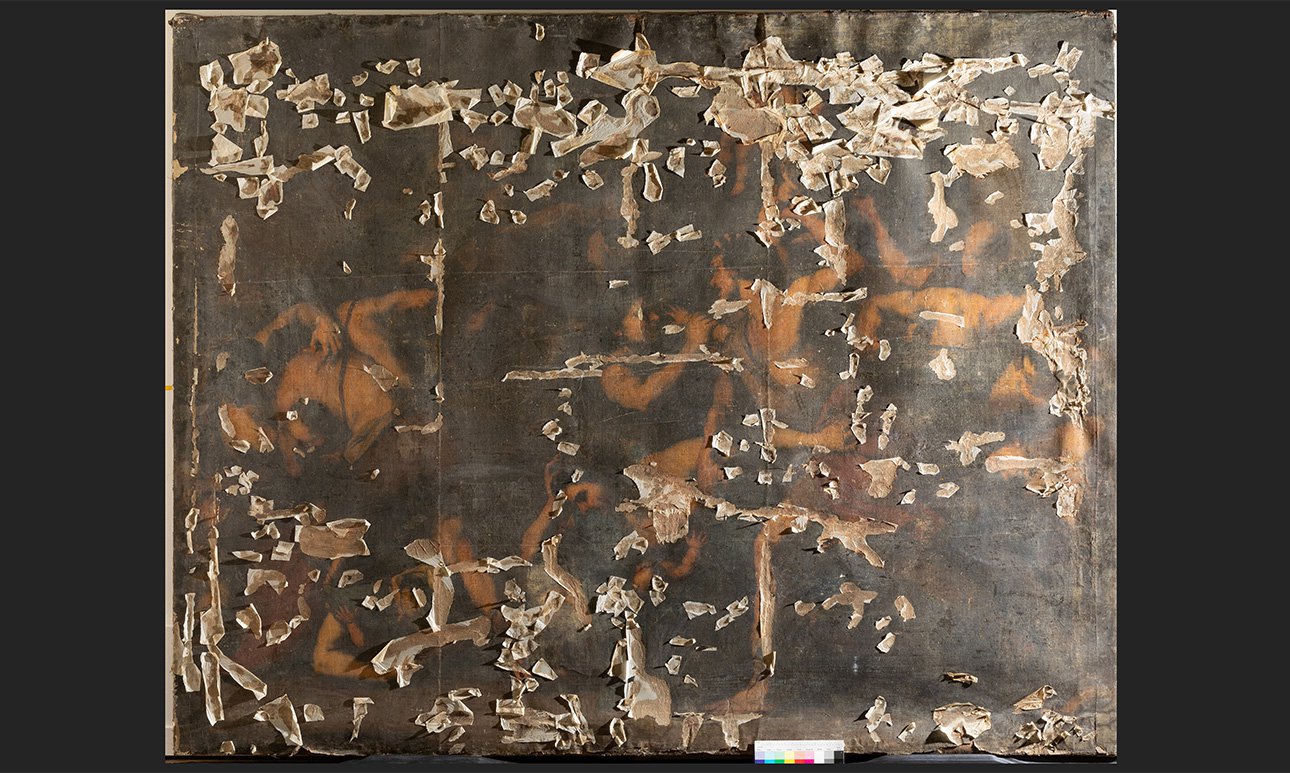 Лука Джордано. «Избиение младен­цев». До реставрации.  Фото: Государственный Эрмитаж