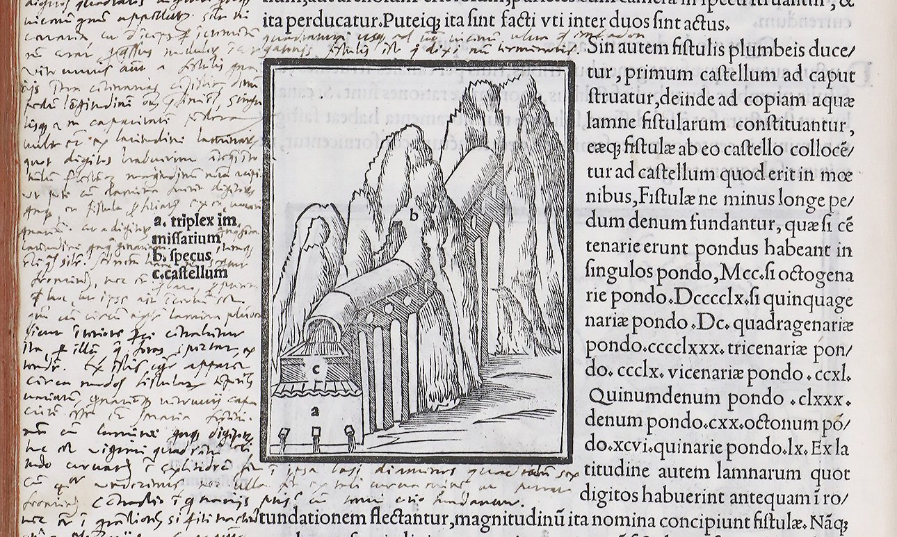 Венецианец Даниэле Барбаро испещрил поля своего экземпляра труда Витрувия множеством записей и даже рисунками.  Фото: ГМИИ им. А.С.Пушкина