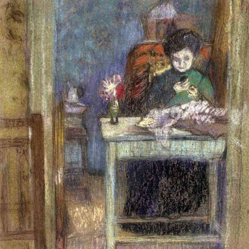 Наталия Гончарова. «Женщина за шитьем». 1905.  Фото: ГМИИ им. А.С. Пушкина/УПРАВИС