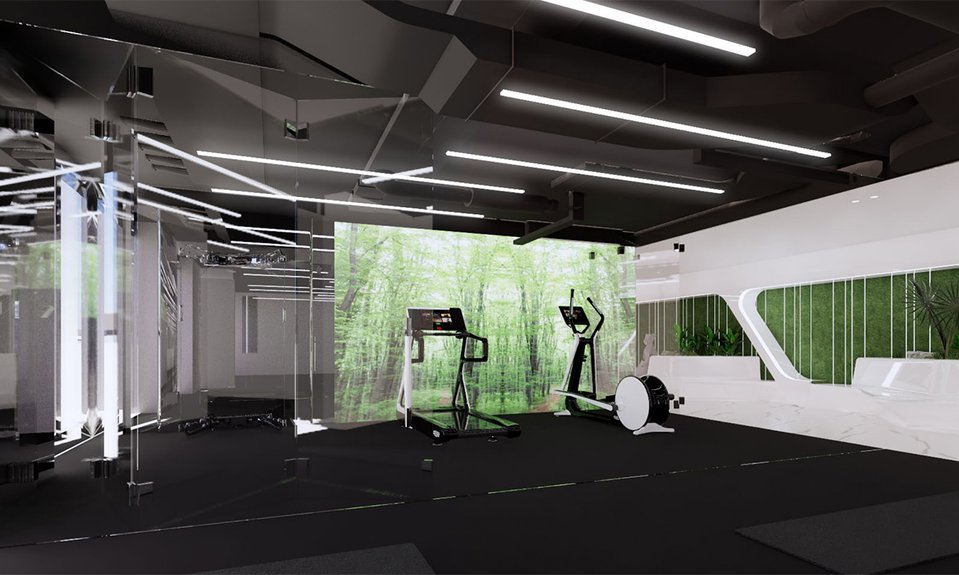 Фрагмент визуализации тренажерного зала в клубном доме TURGENEV.  Фото: TURGENEV
