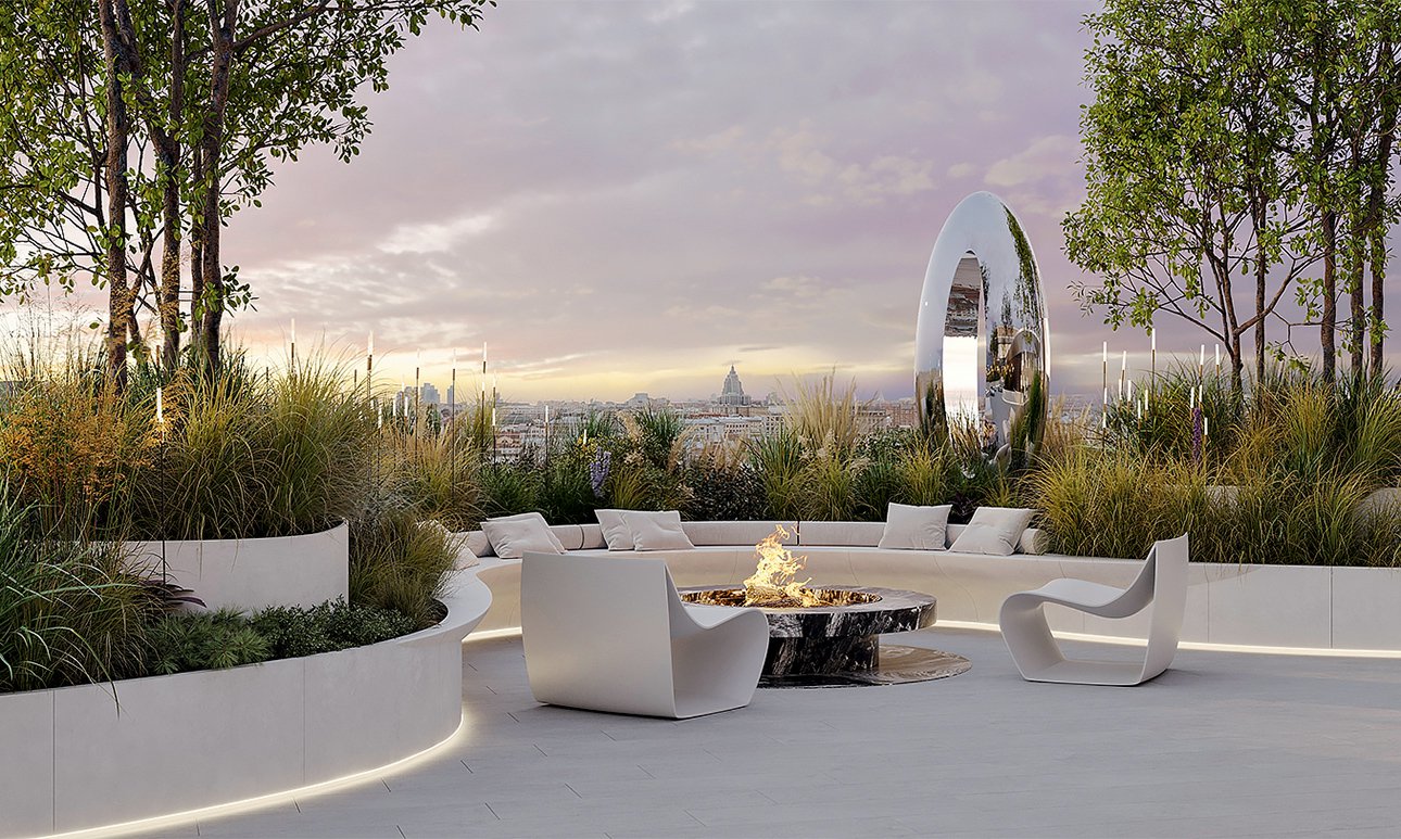 Благоустроенная терраса на крыше.  Фото: PLP Architecture