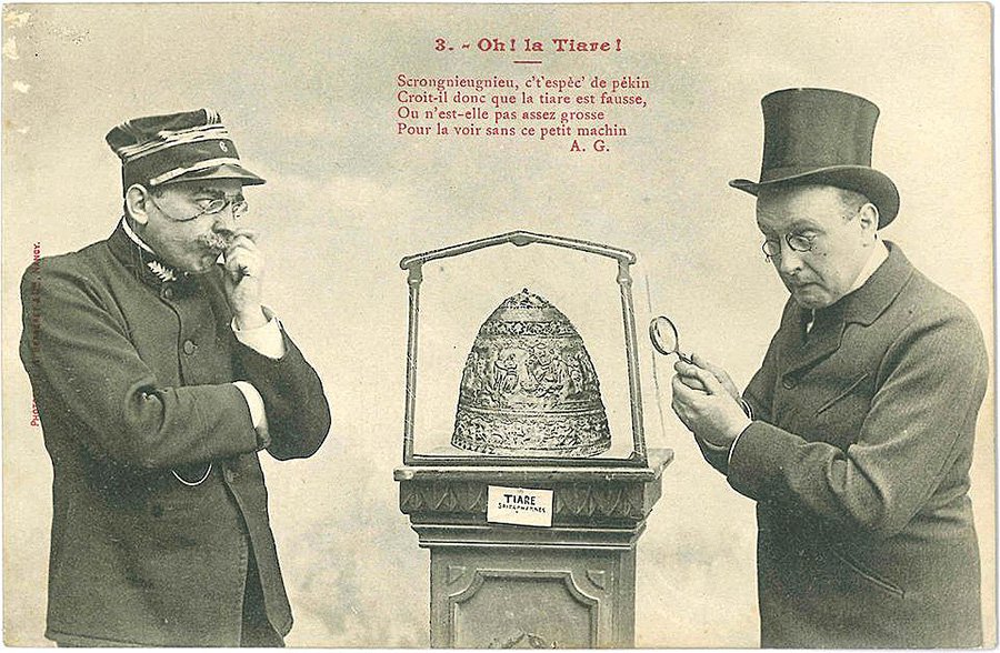 Юмористическая открытка, посвященная тиаре царя Сайтаферна. Около 1900. Фото: courtesy of Josef Mühlenbrock