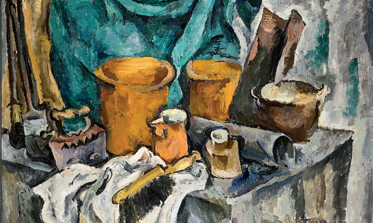 Петр Кончаловский. «Сундук и глиняная посуда» («Героический натюрморт»). 1919. Фото: Государственный Русский музей
