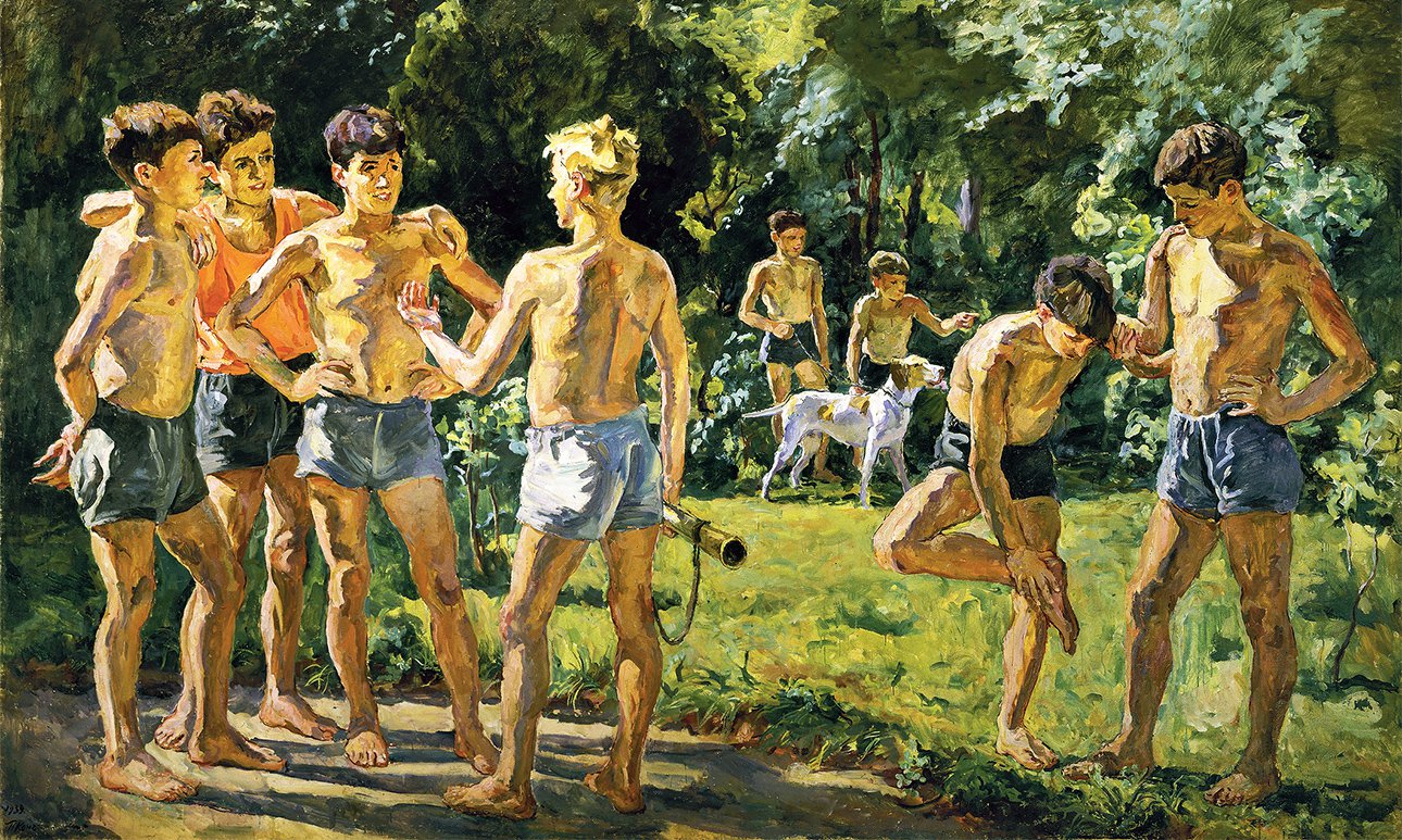 Петр Кончаловский. «Утро испанских пионеров в летнем лагере». 1939. Фото: Государственный Русский музей