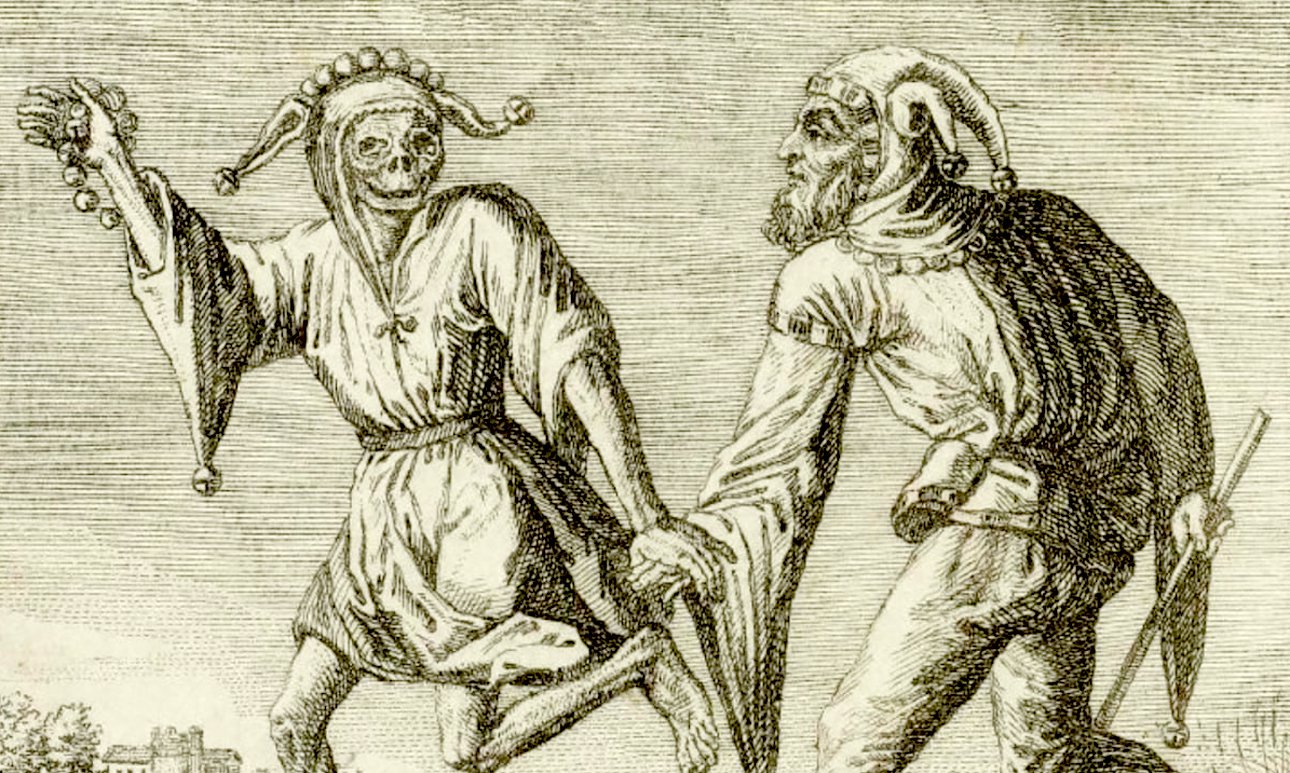 Неизвестный гравер. «Аллегорические изображения смерти. Смерть шуту». Гравюра. Фото: Центр Вознесенского