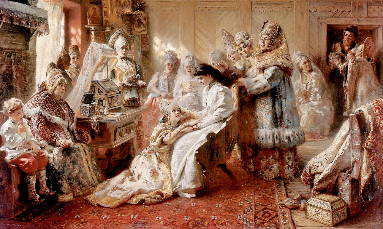 Константин Маковский. «Под венец». 1890.  Фото: Серпуховский историко-художественный музей