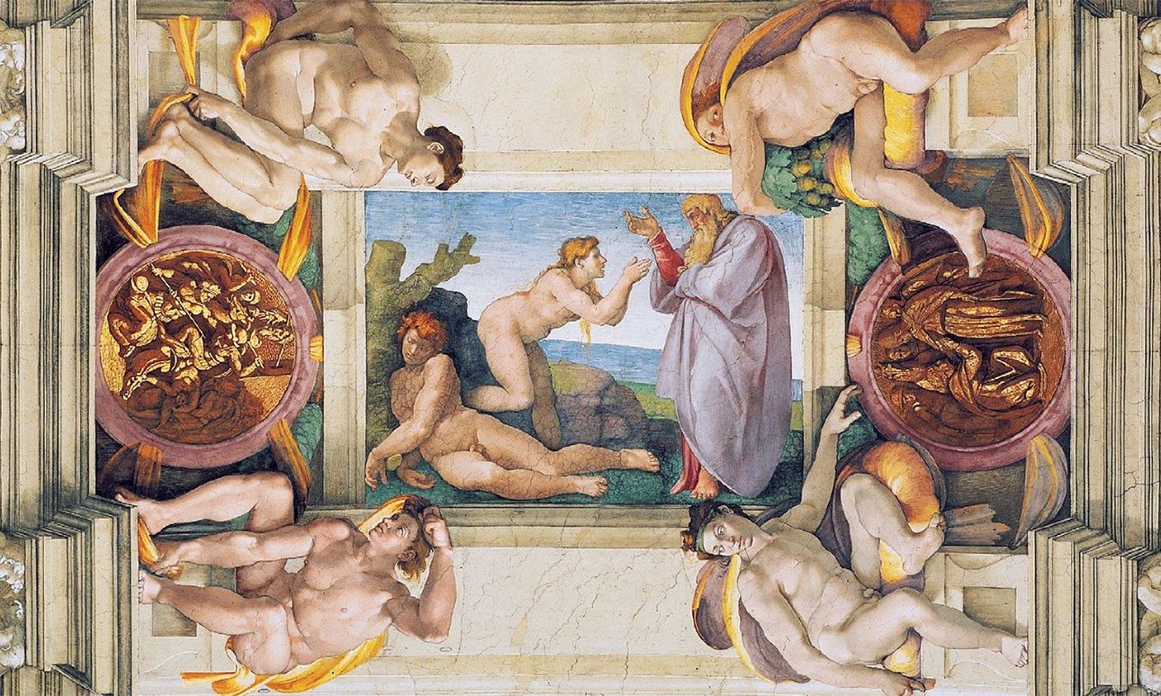 Фреска Микеланджело «Сотворение Евы». Сикстинская капелла.  Фото: Wikimedia Commons