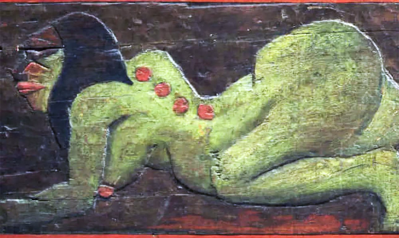 Фрагмент панно Поля Гогена «Дом, где едят».  Фото: Princeton University Art Museum