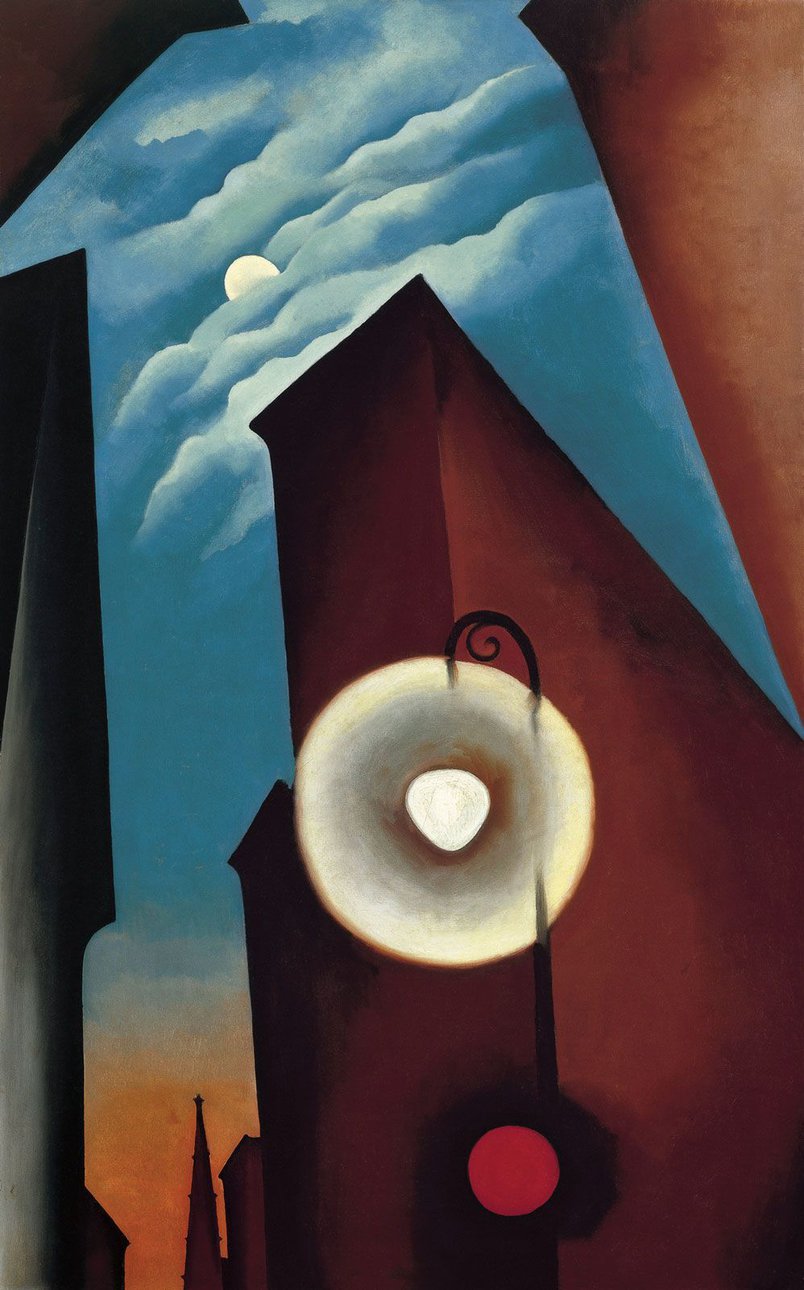 Джорджия О'Кифф. «Нью-йоркская улица с луной». 1925. Фото: Carmen Thyssen-Bornemisza Collectio