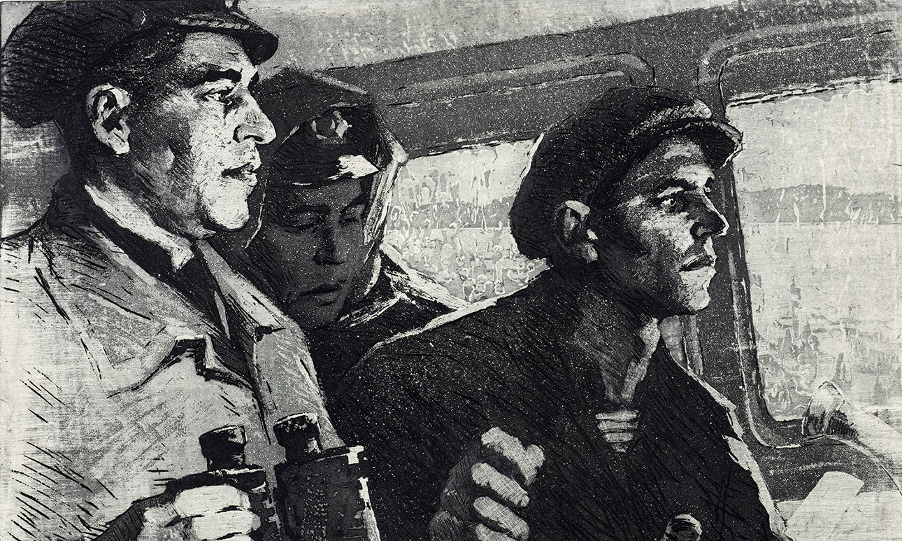 В.Г.Зуенко. «Экипаж коммунистического труда катера „Бирюза“».  Фото: Центр Вознесенского