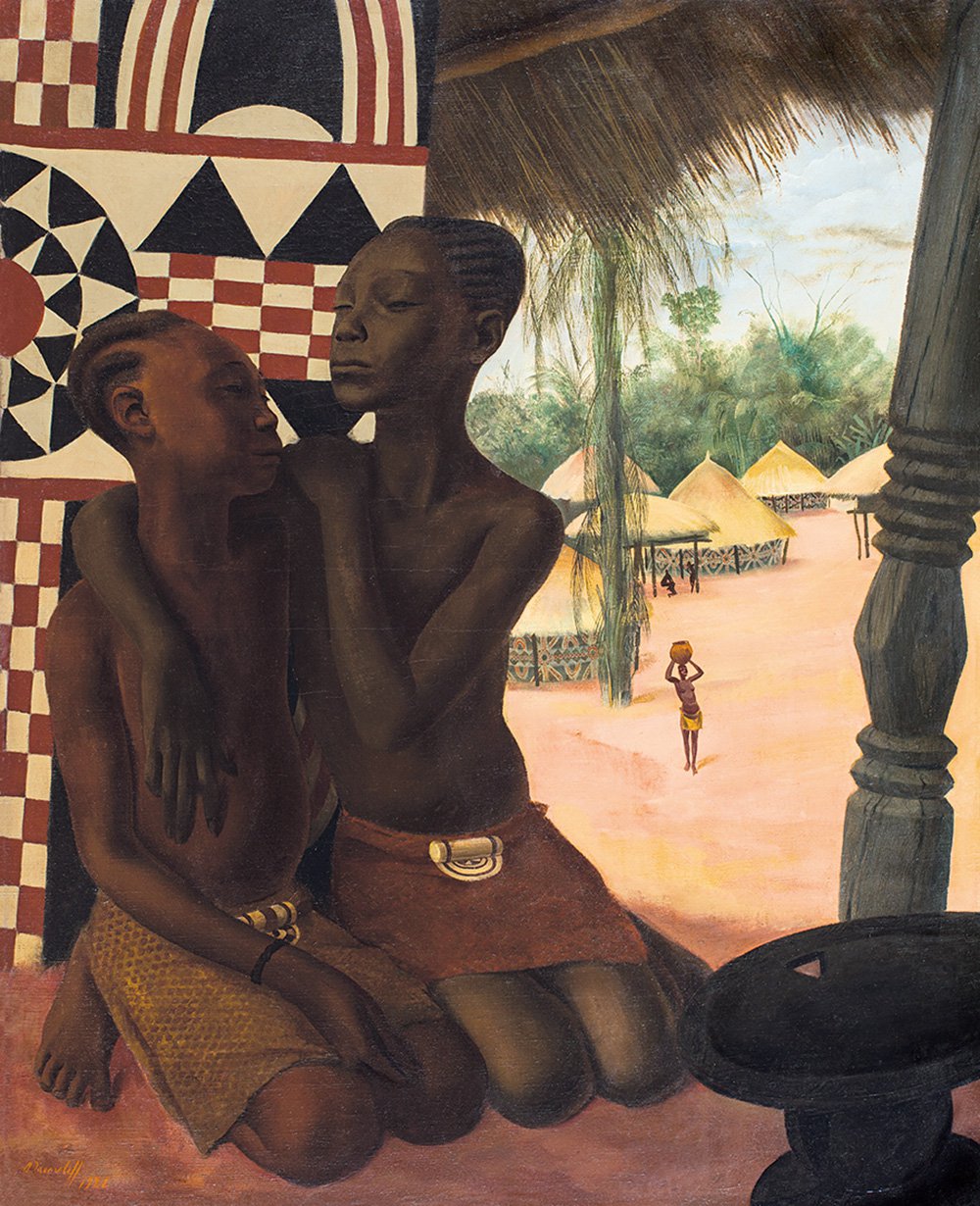 Александр Яковлев. «Тити и Нарангхе, дочери вождя Эки Бондо». 1926. Холст, масло. Галерея «Наши художники»