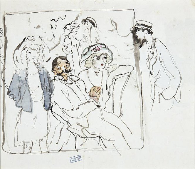 Жюль Паскин. «В кафе».1909