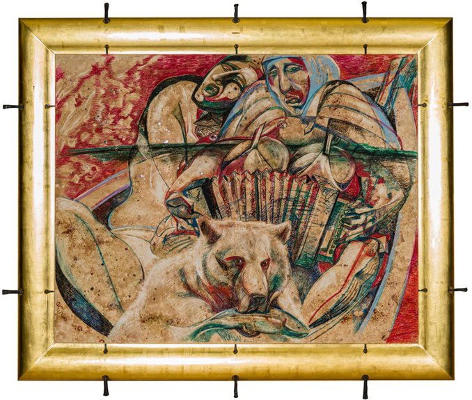 Александр Рукавишников. Женщины в лодке с медведем. 2013.  Фото: Галерея Файнарт