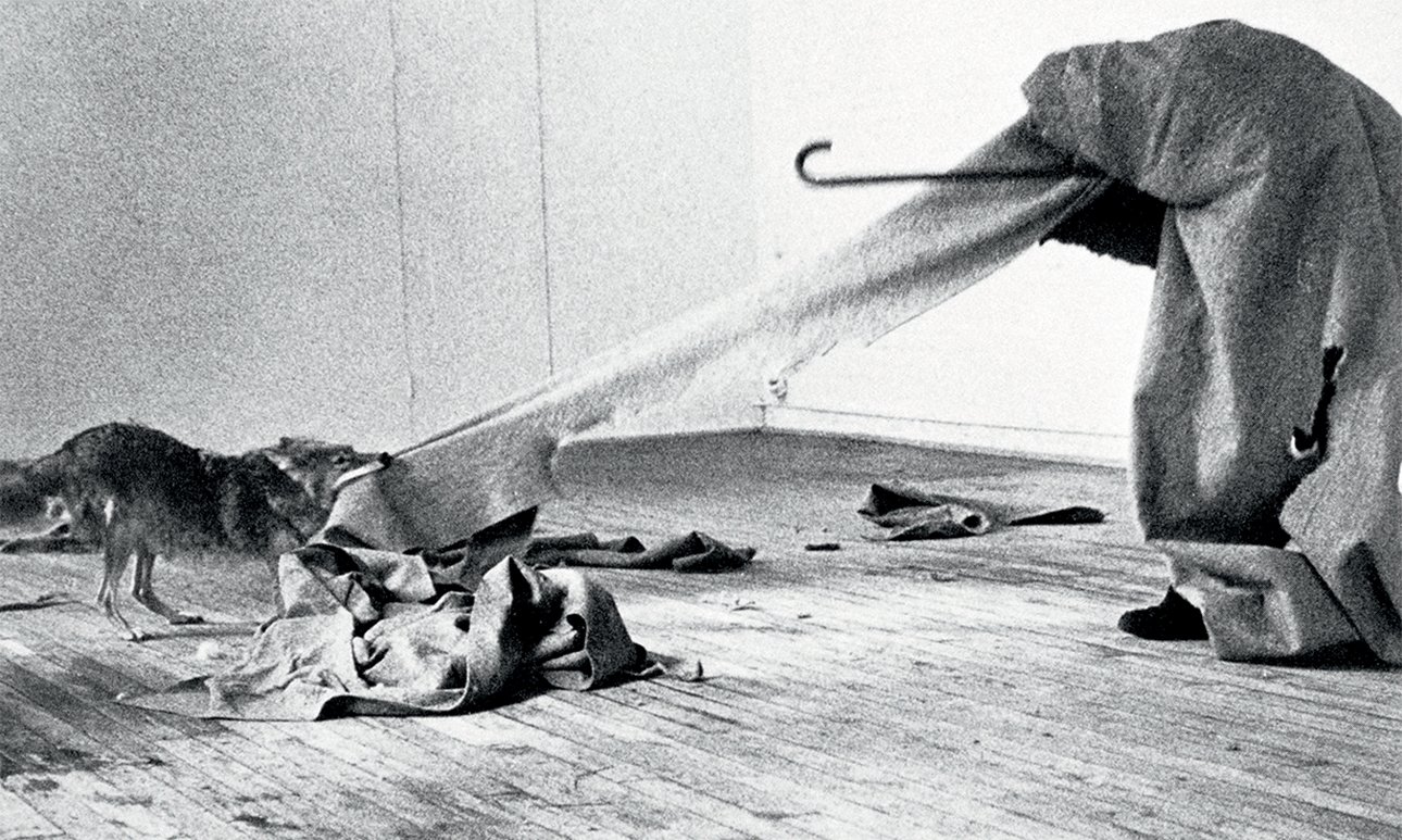 Йозеф Бойс. I like America and America Likes Me. 1974.  Фото: Caroline Tisdall