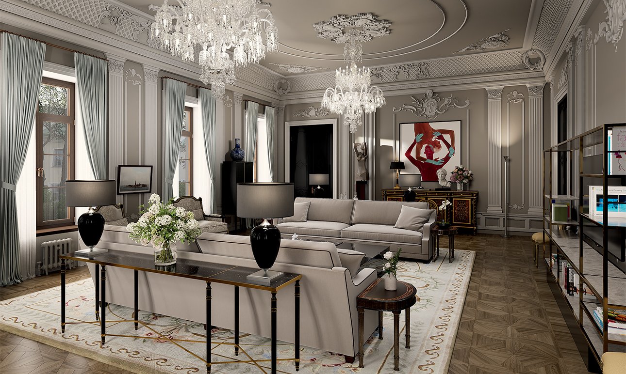 Интерьер гостиной. Автор дизайна — Владимир Глынин. Фото: MR Private
